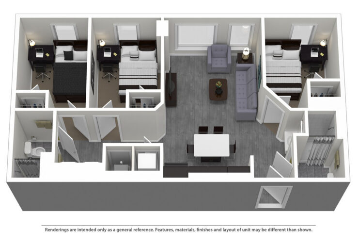 Nine East 33rd Sample 3x2 Apartment Floor Plan