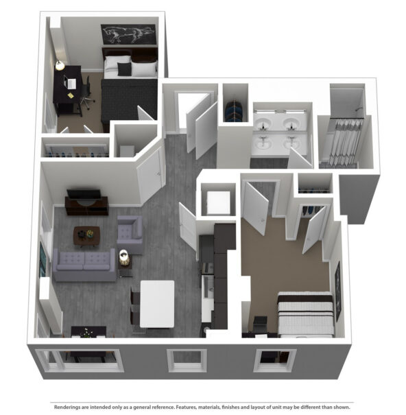 Nine East 33rd Sample 2x1 Apartment Floor Plan