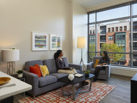 Nine East 33rd Sample Living Area Apartment Design